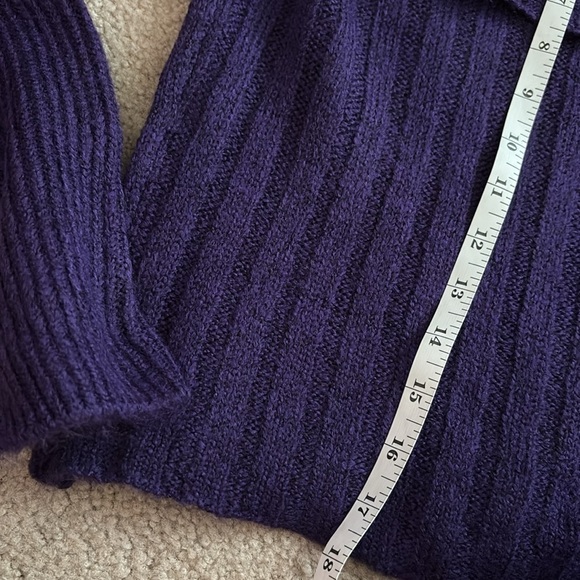 Worthington Purple Ribbed Off-Shoulder Sweater Women’s size small NWT - Picture 6 of 8